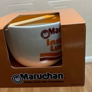 Brand New Maruchan Noodles Bowl With Chopsticks.